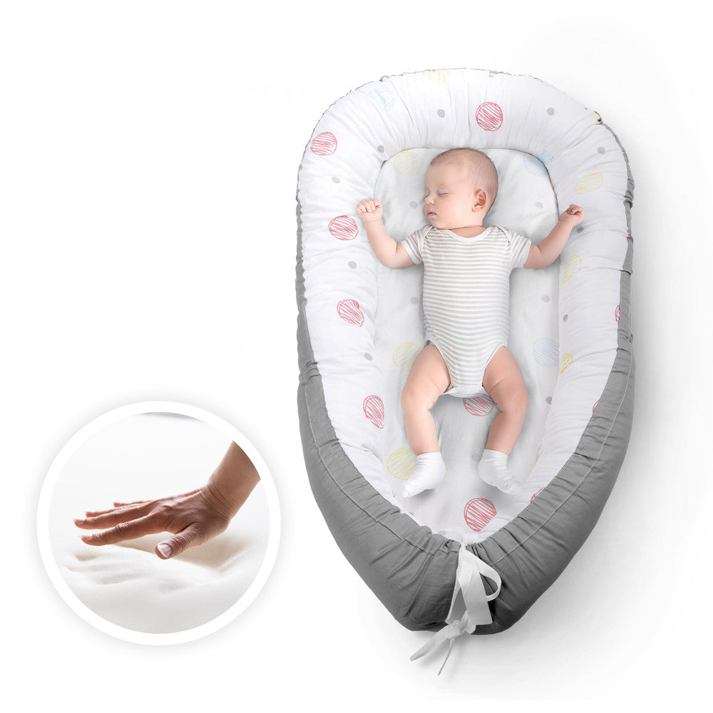 Kidoola Newborn Baby Nest Lounger - 100% Cotton, Washable, Safe and Breathable Fabric 0-12 Months Unisex Ideal for Home, Travel & Baby Essential Gift (Animals)