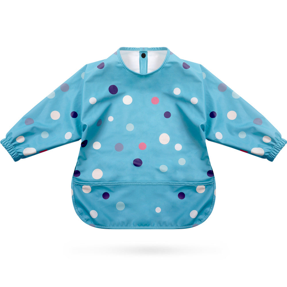 KIDOOLA Baby Led Weaning Bib with Sleeves – Mess-Free, Waterproof & Soft Apron for 6-12 Months – Full Coverall Coverage for Toddlers