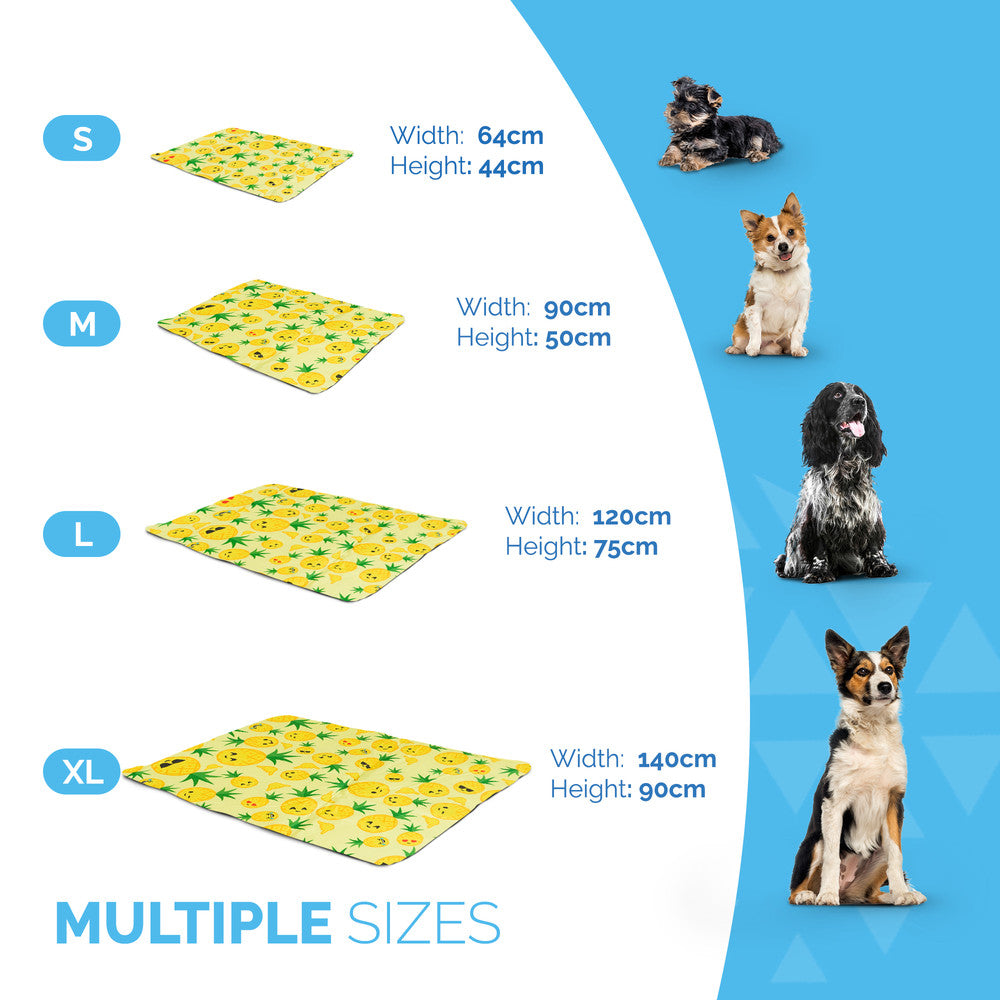 FurDreams Pineapple Pet Cooling Mat – Waterproof Gel Pillow Pad for Dogs and Cats, 75x120cm – Prevent Overheating and Keep Cool During Summer Rest