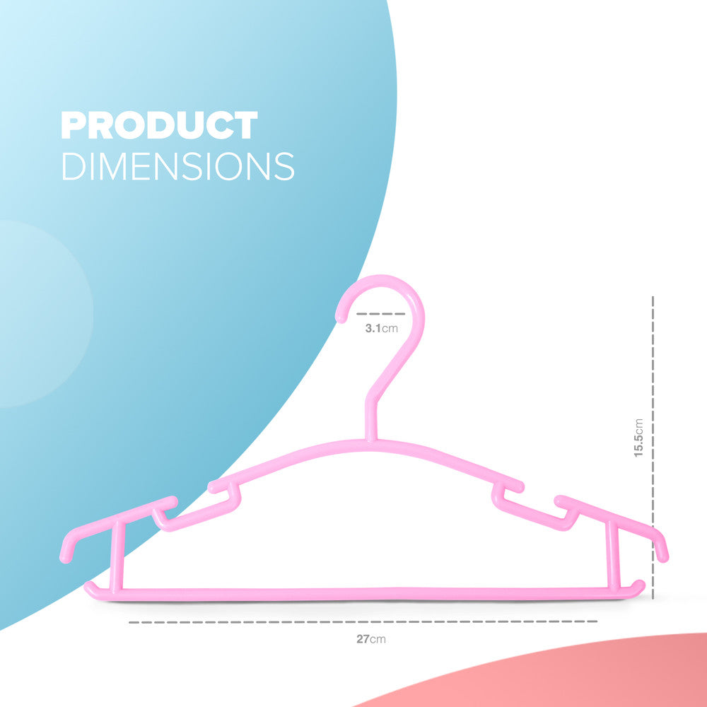 Kidoola 36 Pack Plastic Baby Hangers, Nonslip Nursery Coat Hangers, Space Saving Tubular Hangers, More Storage for Kids Children Clothes Dresses Unisex (27x15cm)