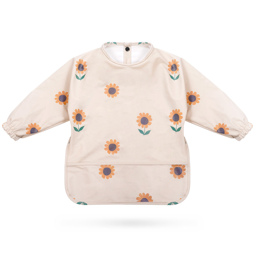 KIDOOLA Baby Led Weaning Bib with Sleeves – Mess-Free, Waterproof & Soft Apron for 6-12 Months – Full Coverall Coverage for Toddlers