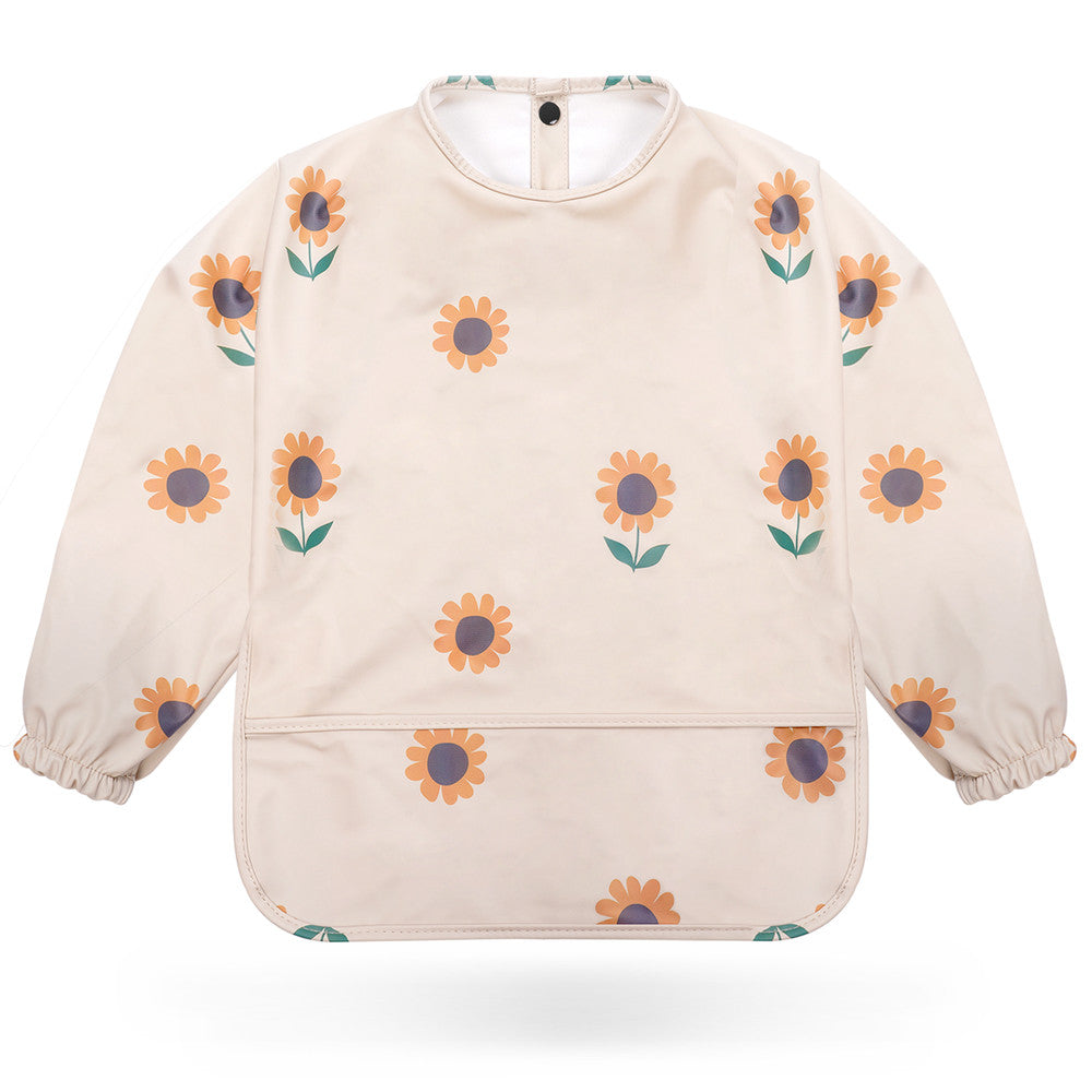 KIDOOLA Baby Led Weaning Bib with Sleeves – Mess-Free, Waterproof & Soft Apron for 6-12 Months – Full Coverall Coverage for Toddlers