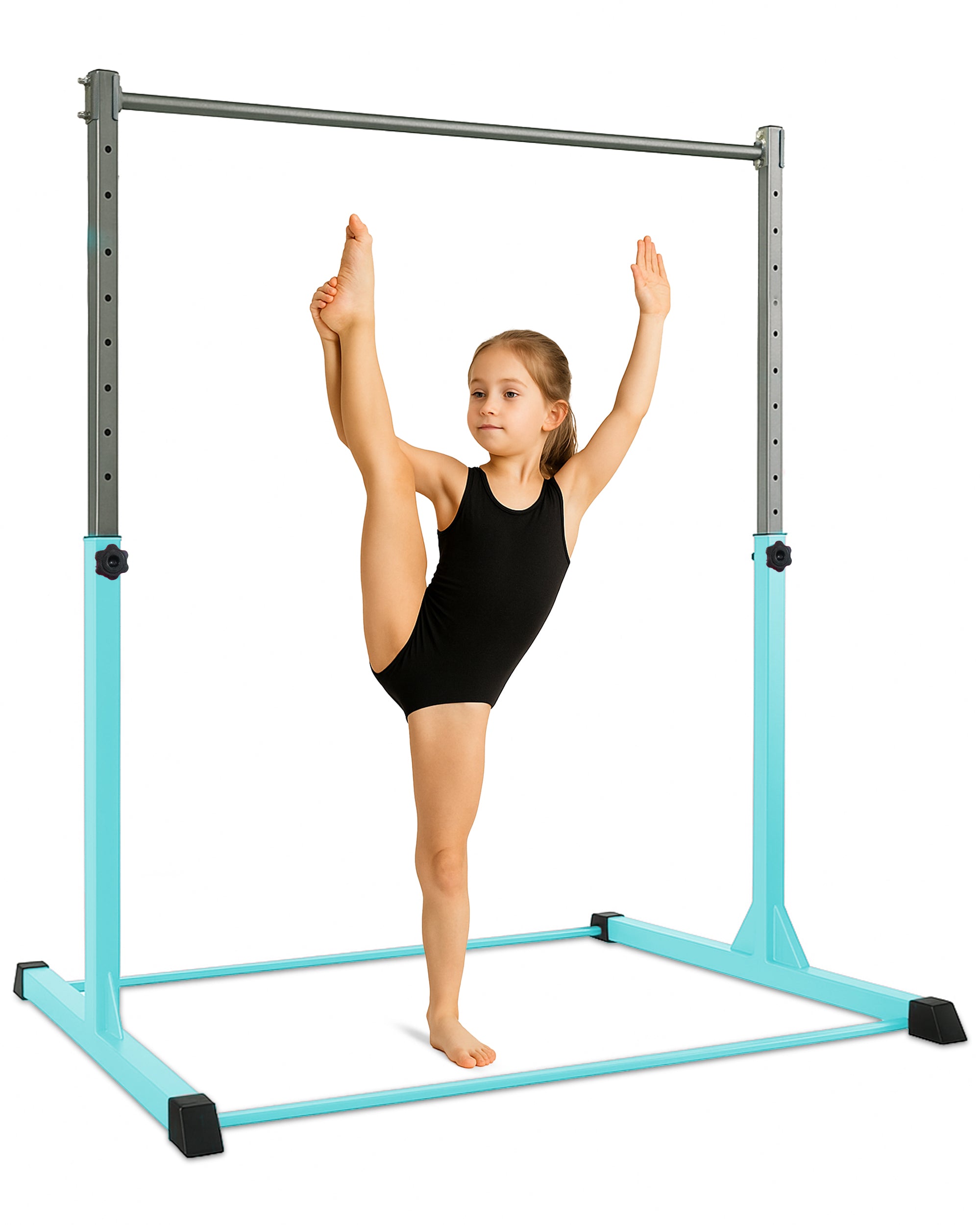KAYMAN Foldable Gymnastics Horizontal Bar – Adjustable Height & Feet, Hand Protection Wrap, Durable Iron for Flexibility Training – Compact & Stylish Home Gym Equipment