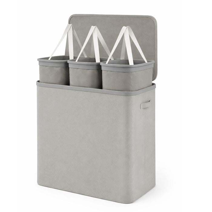 Collapsible Laundry Basket with Lid & Removable Liner