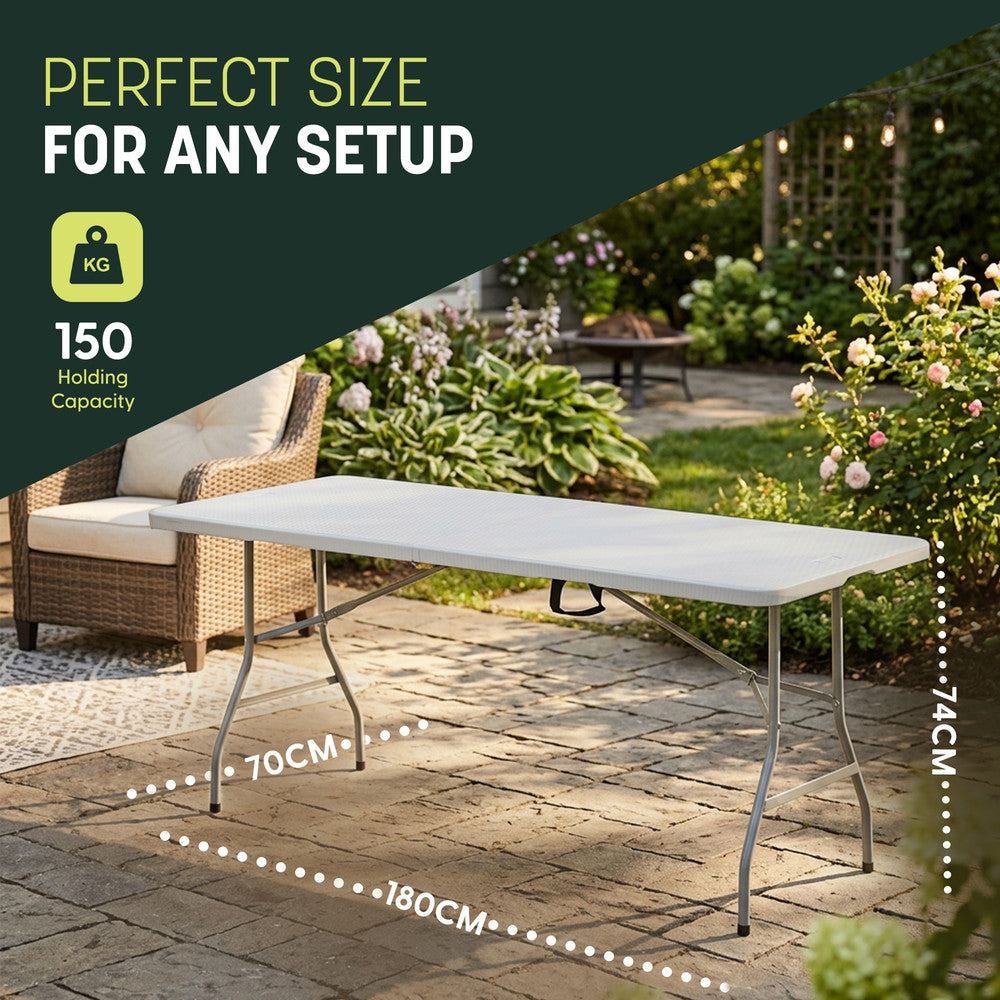 6ft Folding Table - Portable Heavy Duty Outdoor Table – image 24