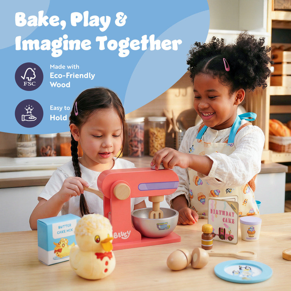 Bluey Wooden Duck Cake Baking Set | 12pc Kids Pretend Play Toy – image 2