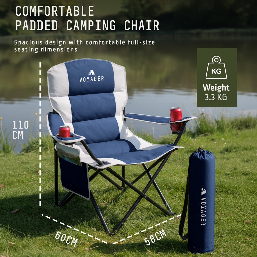 Padded Camping Chairs - 2 Pack