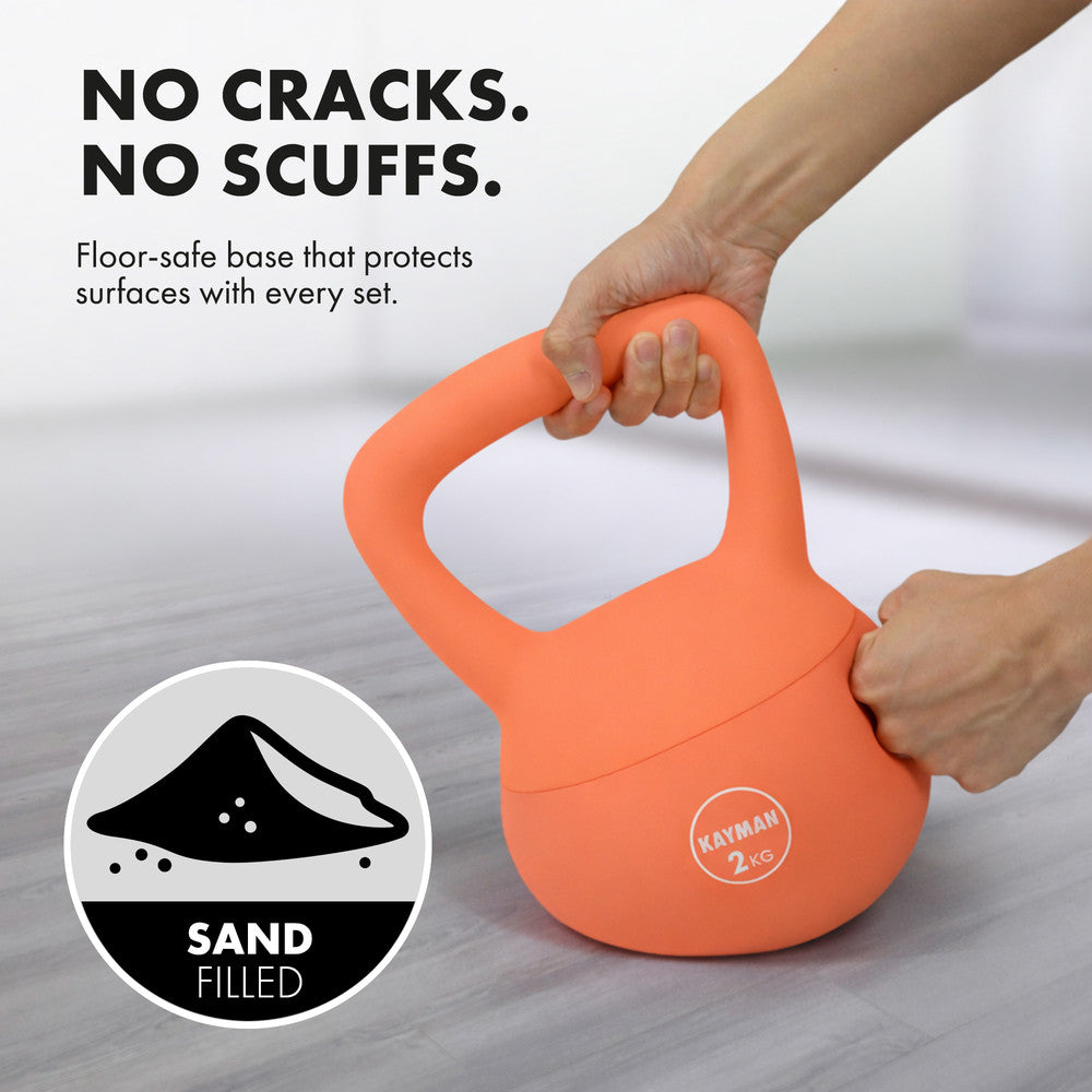 KAYMAN Soft Kettlebell for Home Gym – PVC Coated Weight – Floor Safe Flat Base – Ergonomic Non-Slip Handle – Strength Training, CrossFit, HIIT, Core Workout – Durable Fitness Equipment – image 2