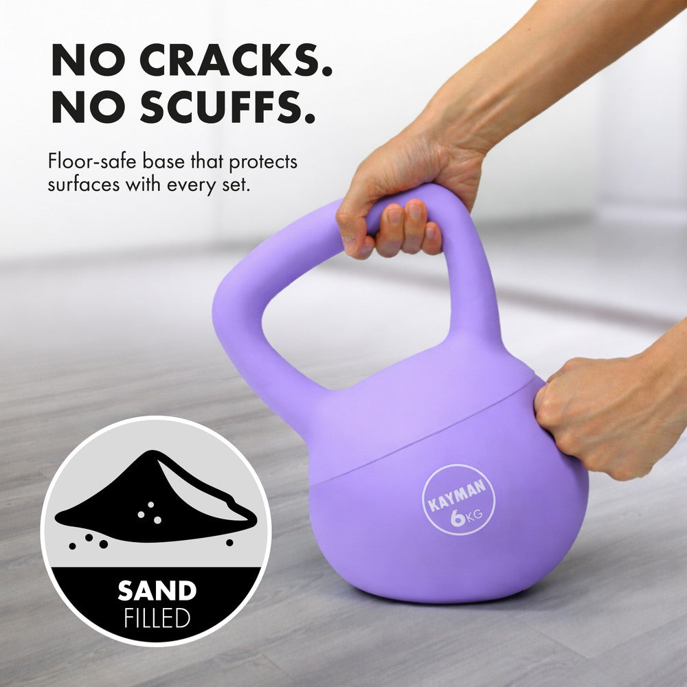 KAYMAN Soft Kettlebell for Home Gym – PVC Coated Weight – Floor Safe Flat Base – Ergonomic Non-Slip Handle – Strength Training, CrossFit, HIIT, Core Workout – Durable Fitness Equipment – image 16