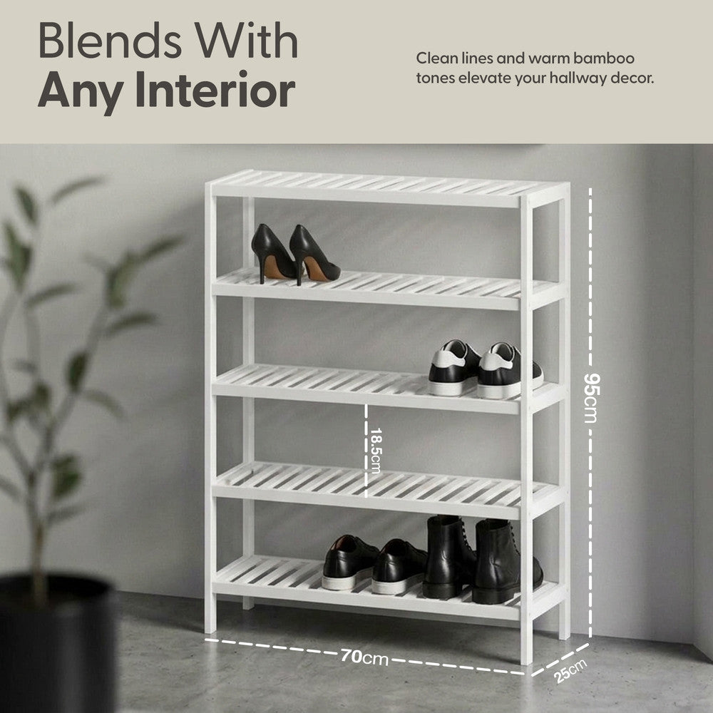 Bamboo Shoe Rack - 5 Tier – image 18