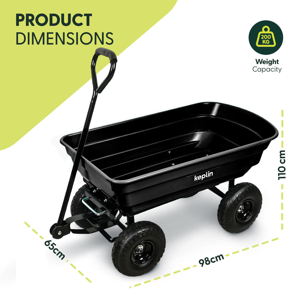 Heavy Duty Steel Wheelbarrow with Pneumatic Tyre - 75L
