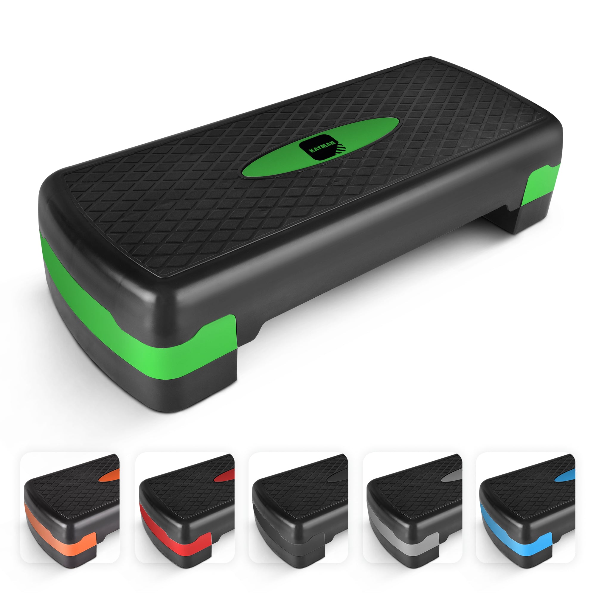 KAYMAN Exercise Stepper – Adjustable Fitness Step Platform for Home & Gym Workouts | Ideal for Aerobics, Cardio, Weights, Yoga | 2 Level Heights