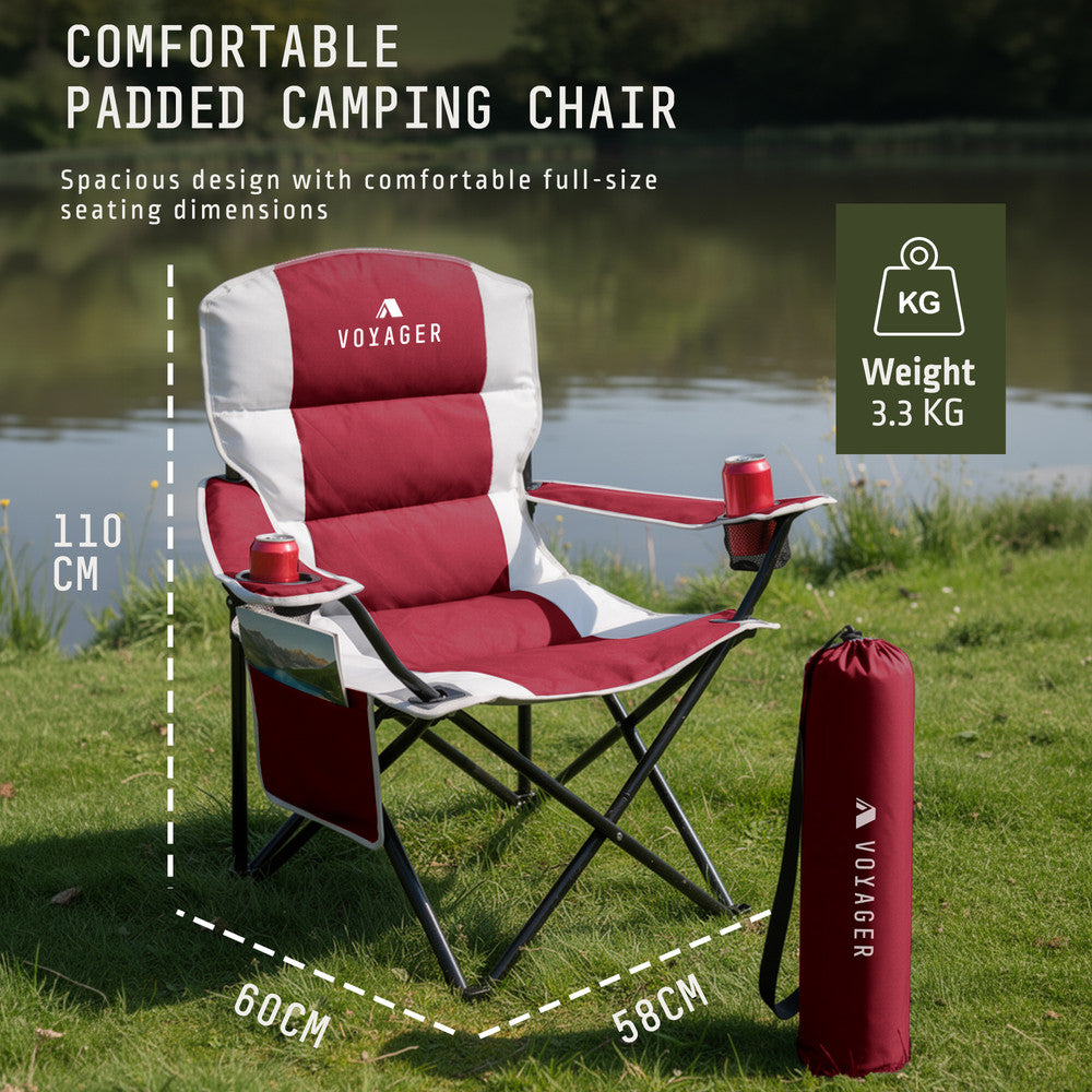 Padded Camping Chairs - 2 Pack