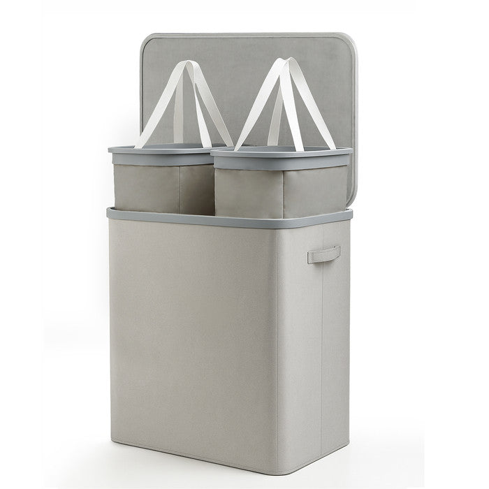 Collapsible Laundry Basket with Lid & Removable Liner