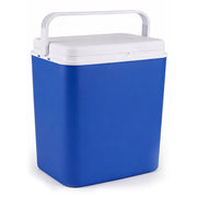 Blue 30L Insulated Cool Box with White Lid and Foldable Handle