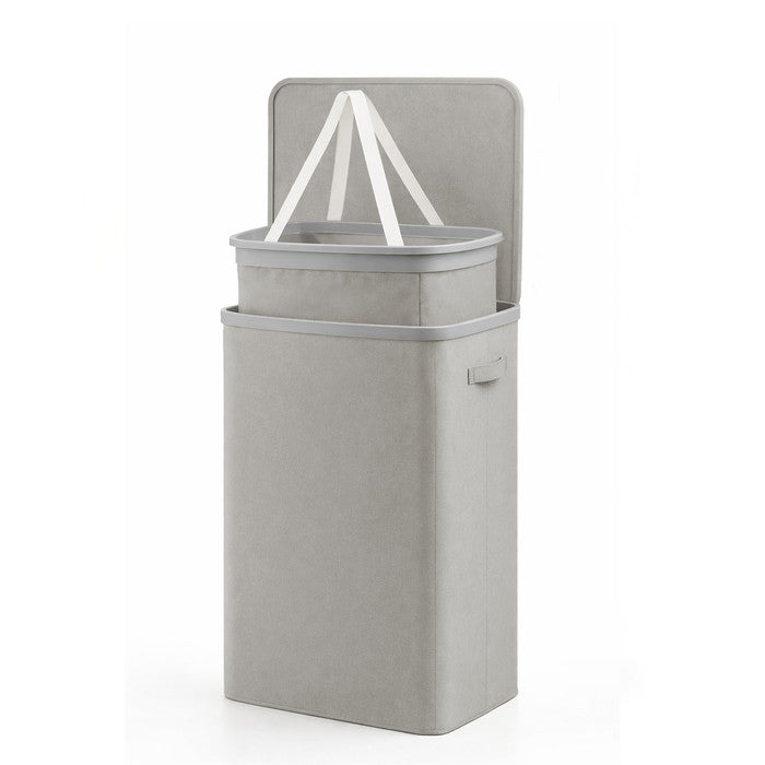 Collapsible Laundry Basket with Lid & Removable Liner