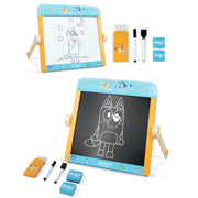 Bluey tabletop easel 2-in-1 chalkboard and whiteboard – portable drawing board for kids ages 3+ UK