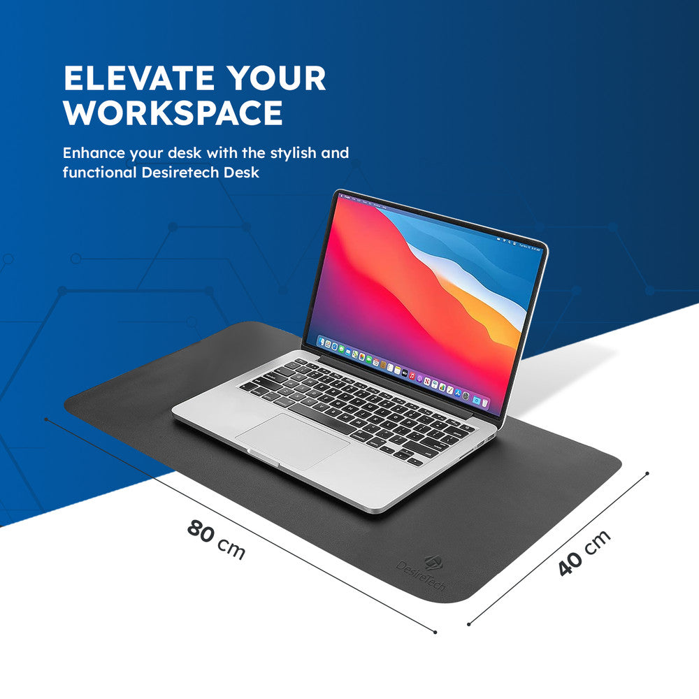 DesireTech Reversible Extra Large Office Desk Mat- Small Dual-Sided Desk Mat, Waterproof Faux Leather Table Surface Protector Desk- Laptop Mat & Mouse Pad