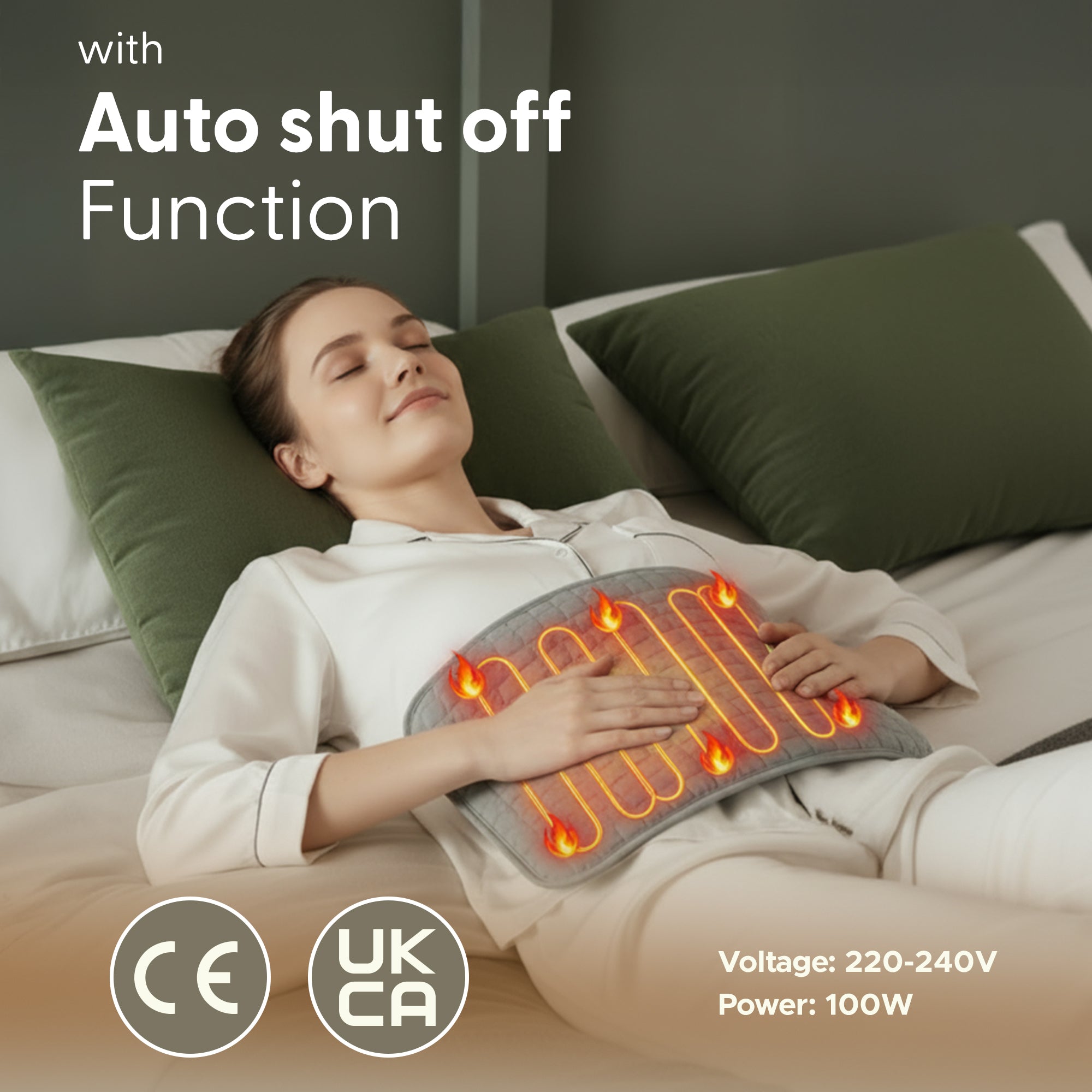 Electric Heating Pad 9 Temp Levels Auto Off