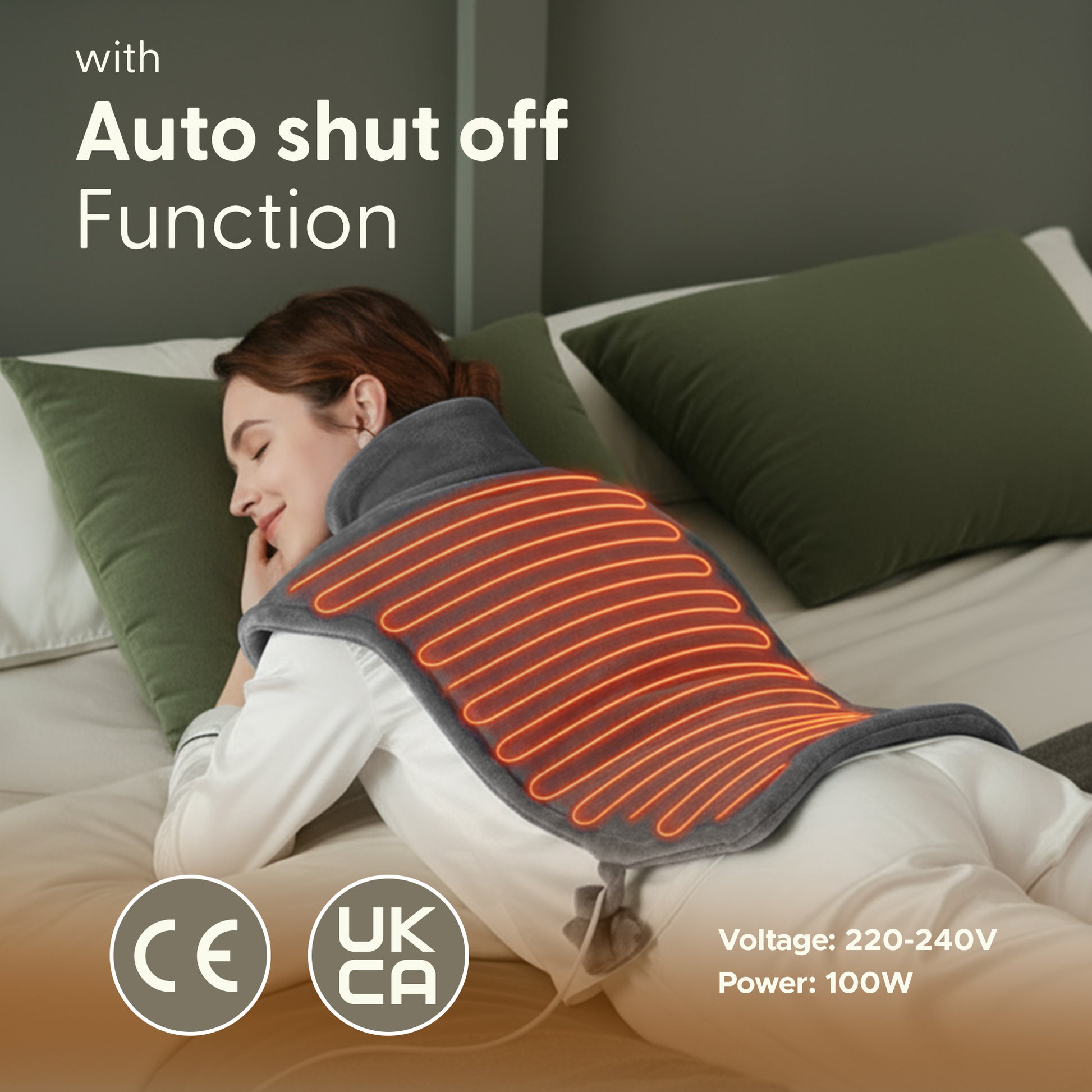 Electric Heating Pad 9 Temp Levels Auto Off