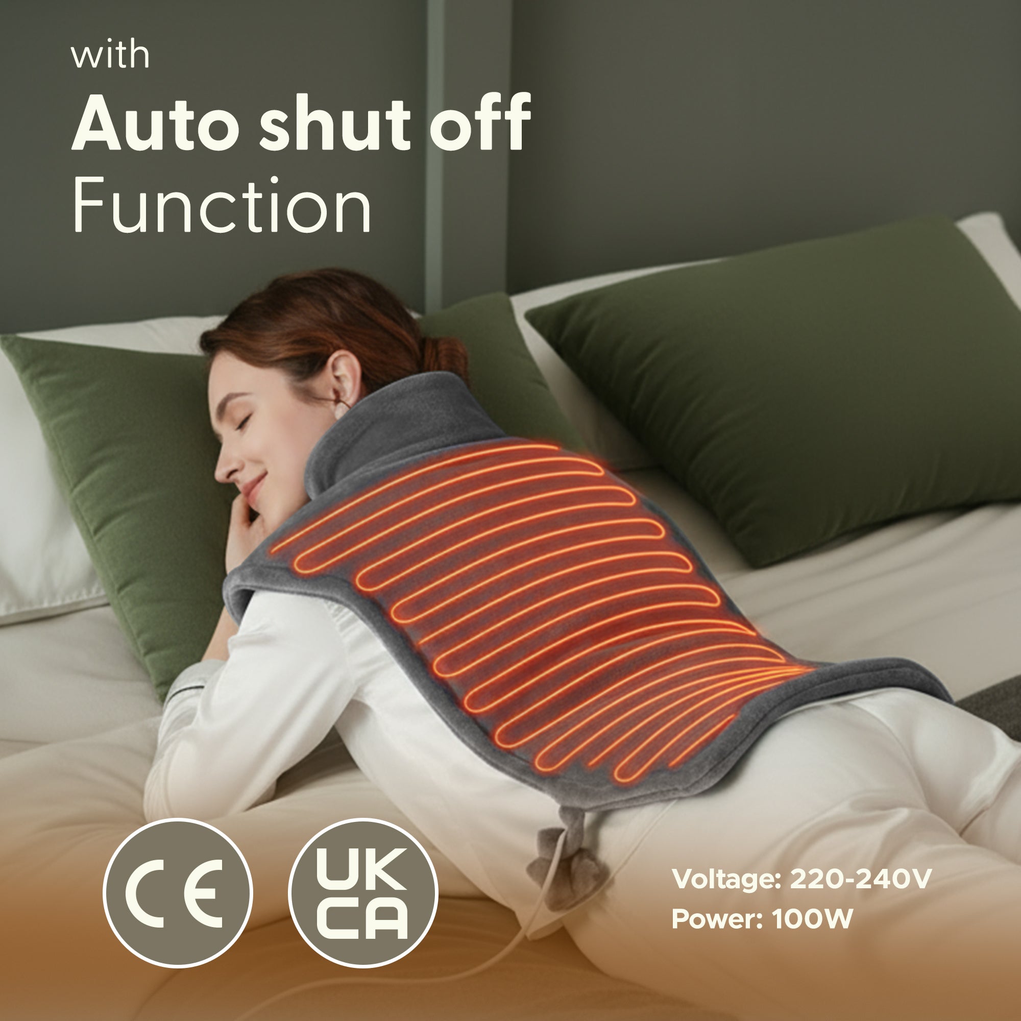 Electric Heating Pad 9 Temp Levels Auto Off