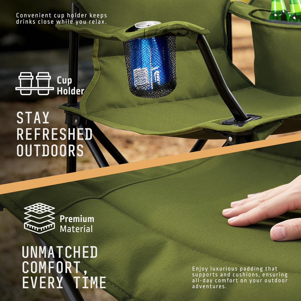 Folding Camping Chairs 2 Pack with Cooler Bag – image 12