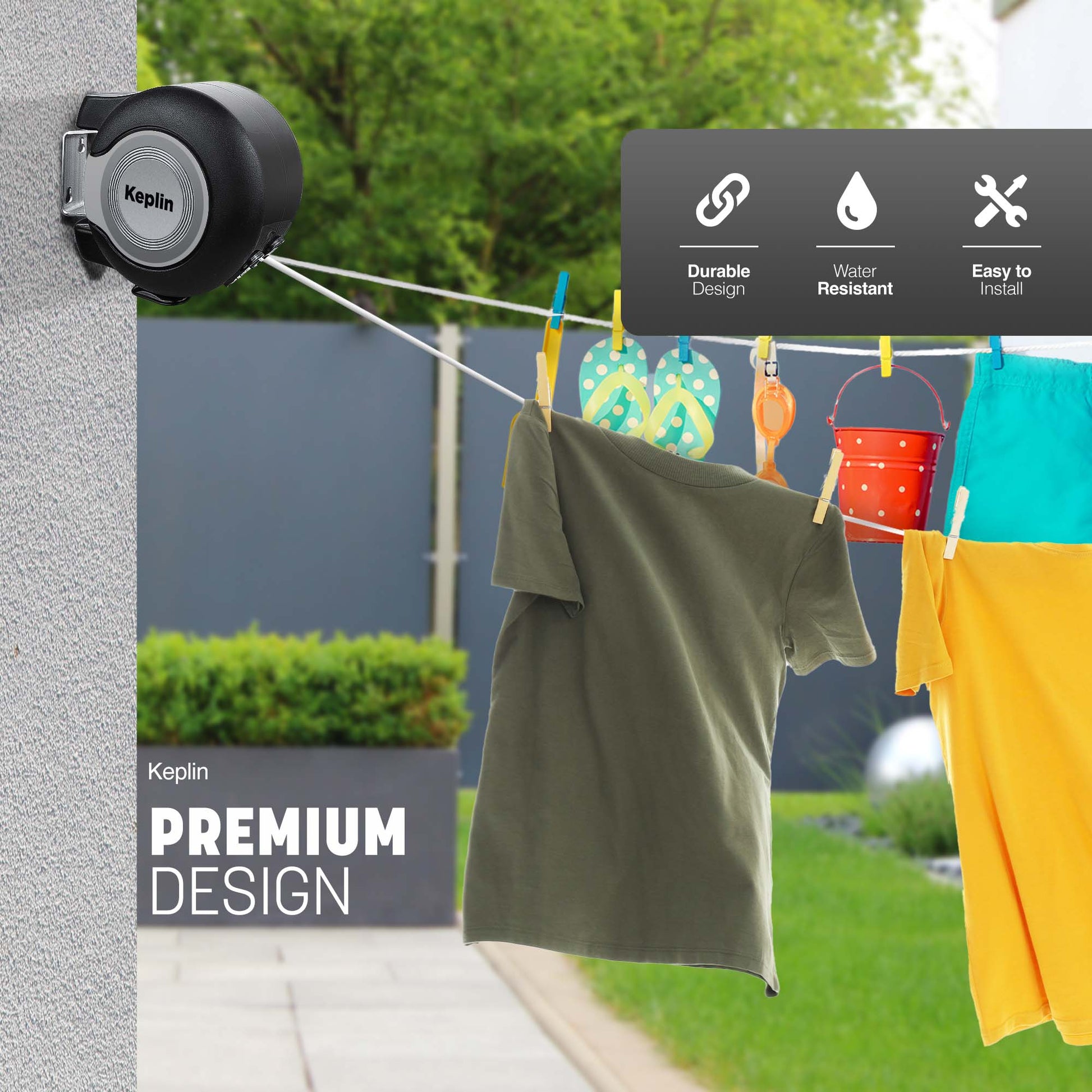 Retractable Washing Line - 15m Heavy Duty Laundry Airer – image 2