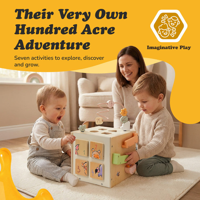 Disney Winnie the Pooh Wooden Cube Toddler Imaginative Play Educational Toy UK