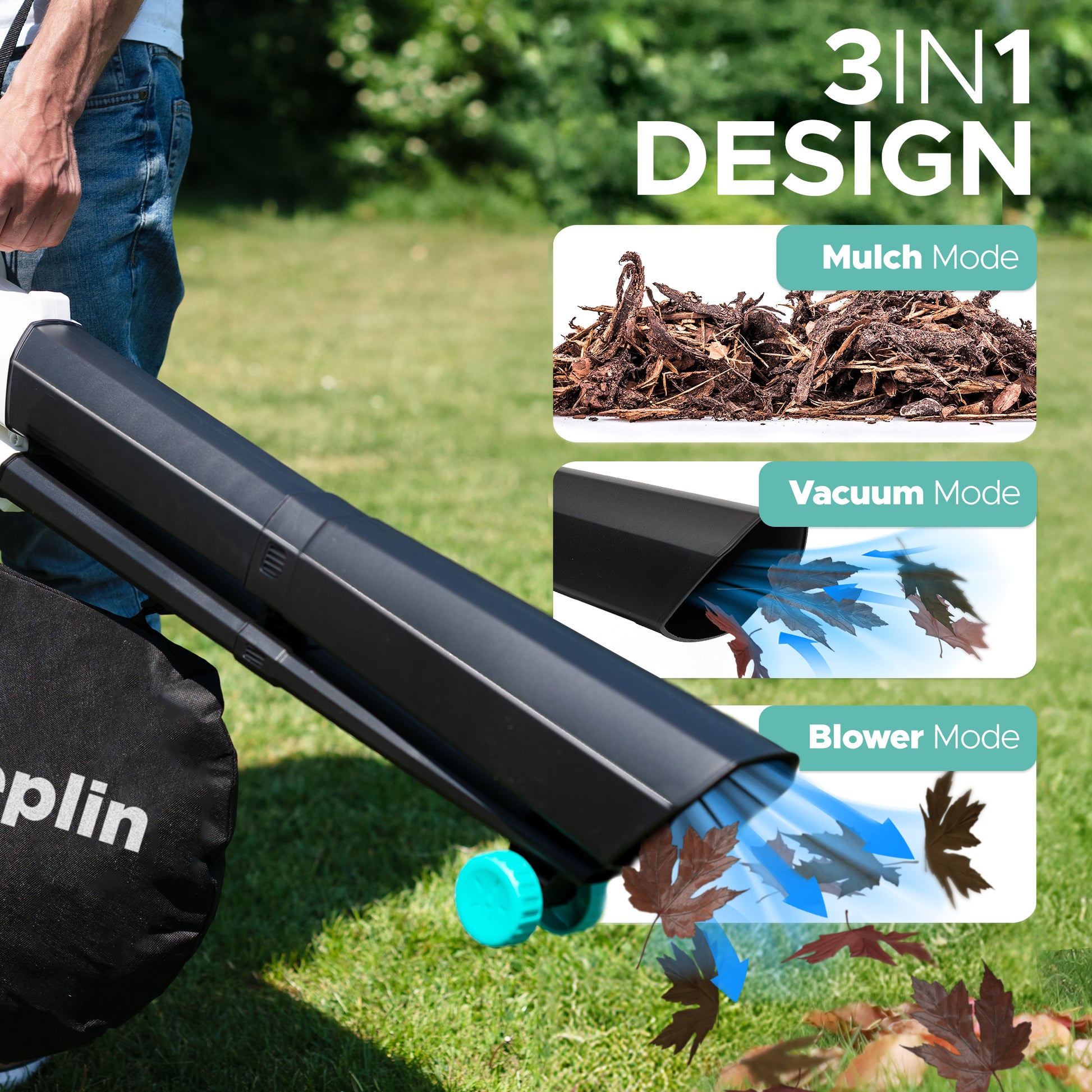 3-in-1 Leaf Blower Vacuum & Mulcher 3500W – image 4