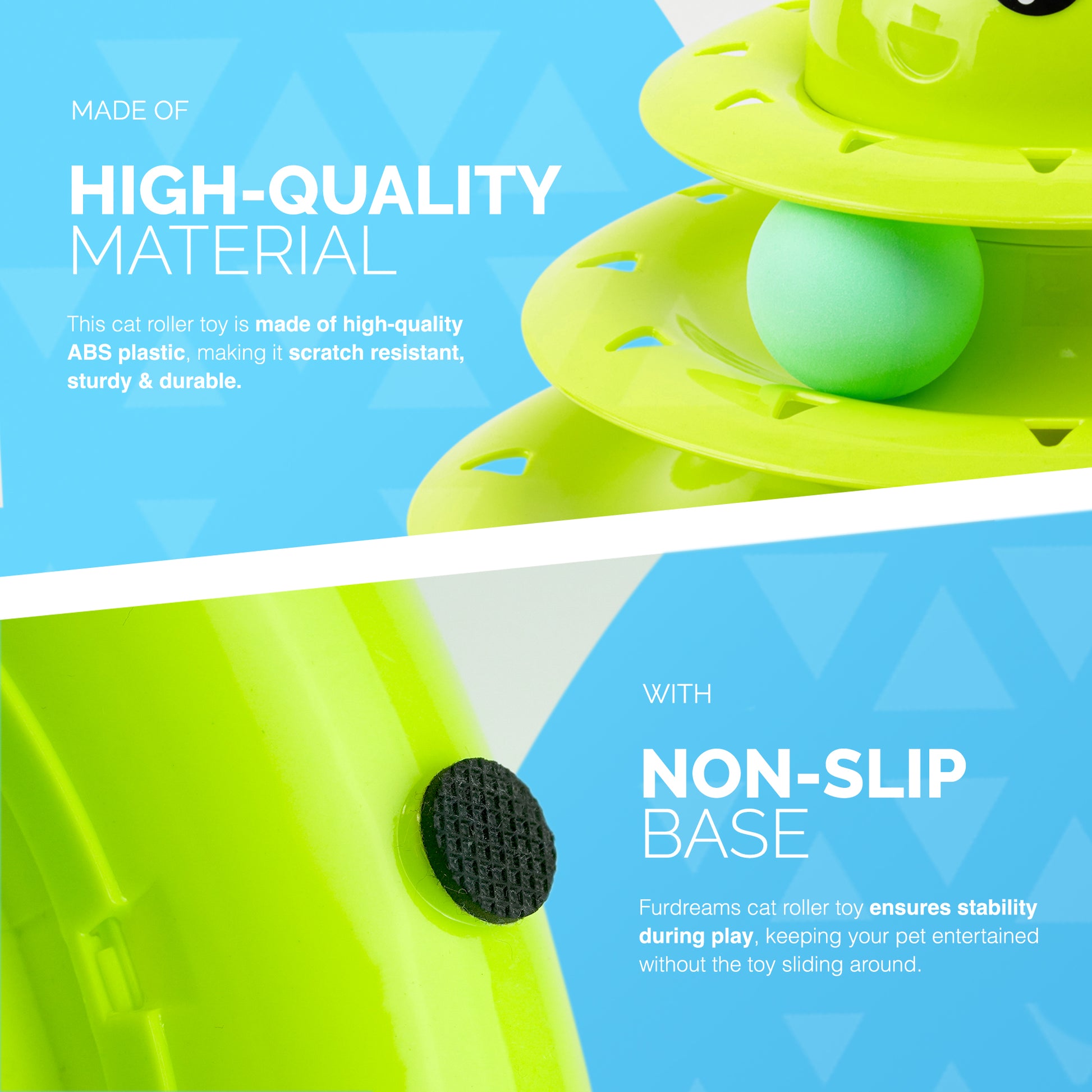 FurDreams Cat Roller Ball Toy Interactive | 3 Tier Tower Fun Cat Ball Toy with 3 Colour Balls | 3 Level Cat Teaser Toy with Cat Play Balls | Cat Puzzle Toy for Exercise and Stimulation – image 10