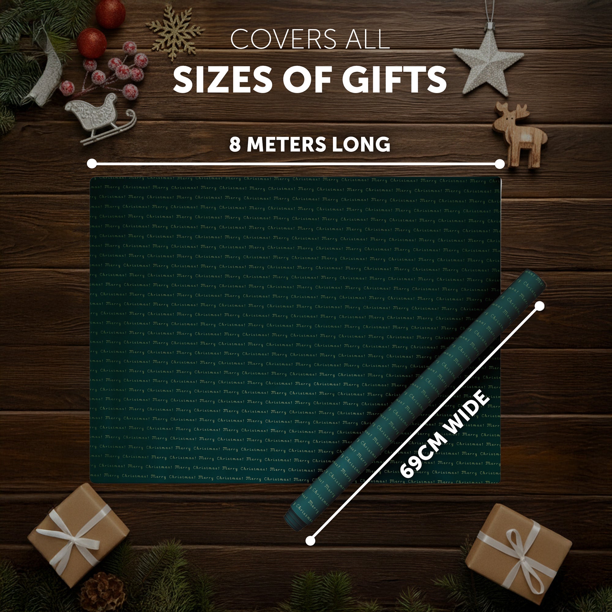 Kraft & Co 4 pack 69cm x 8M Gift Wrapping Paper Ideal for Gifts Arts & Crafts