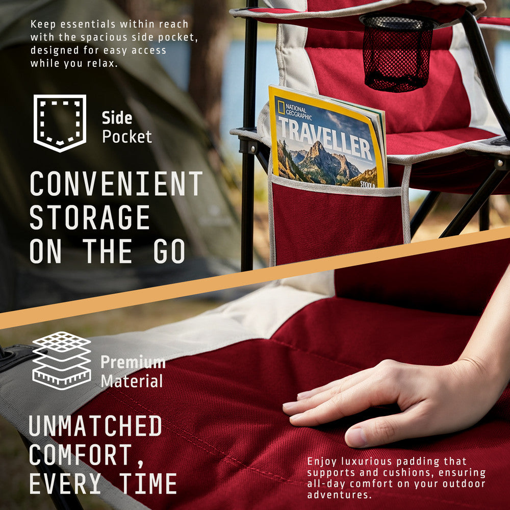 Padded Camping Chairs - 2 Pack