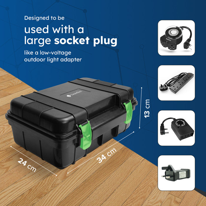 Desiretech Weatherproof Outdoor Electric Box, 4 Gang, 10m Lead