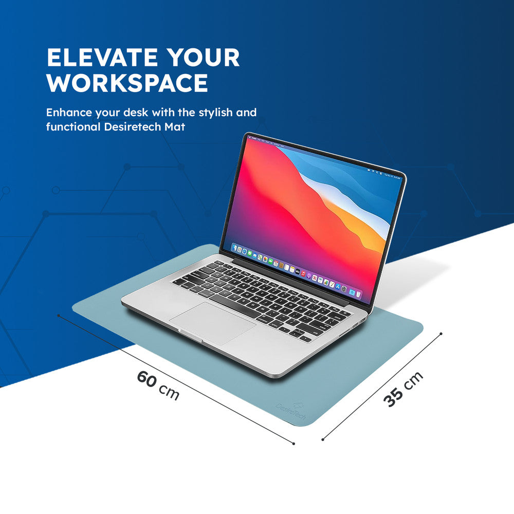 DesireTech Reversible Extra Large Office Desk Mat- Small Dual-Sided Desk Mat, Waterproof Faux Leather Table Surface Protector Desk- Laptop Mat & Mouse Pad