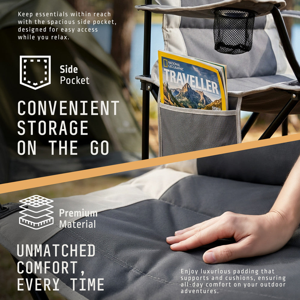 Padded Camping Chairs - 2 Pack