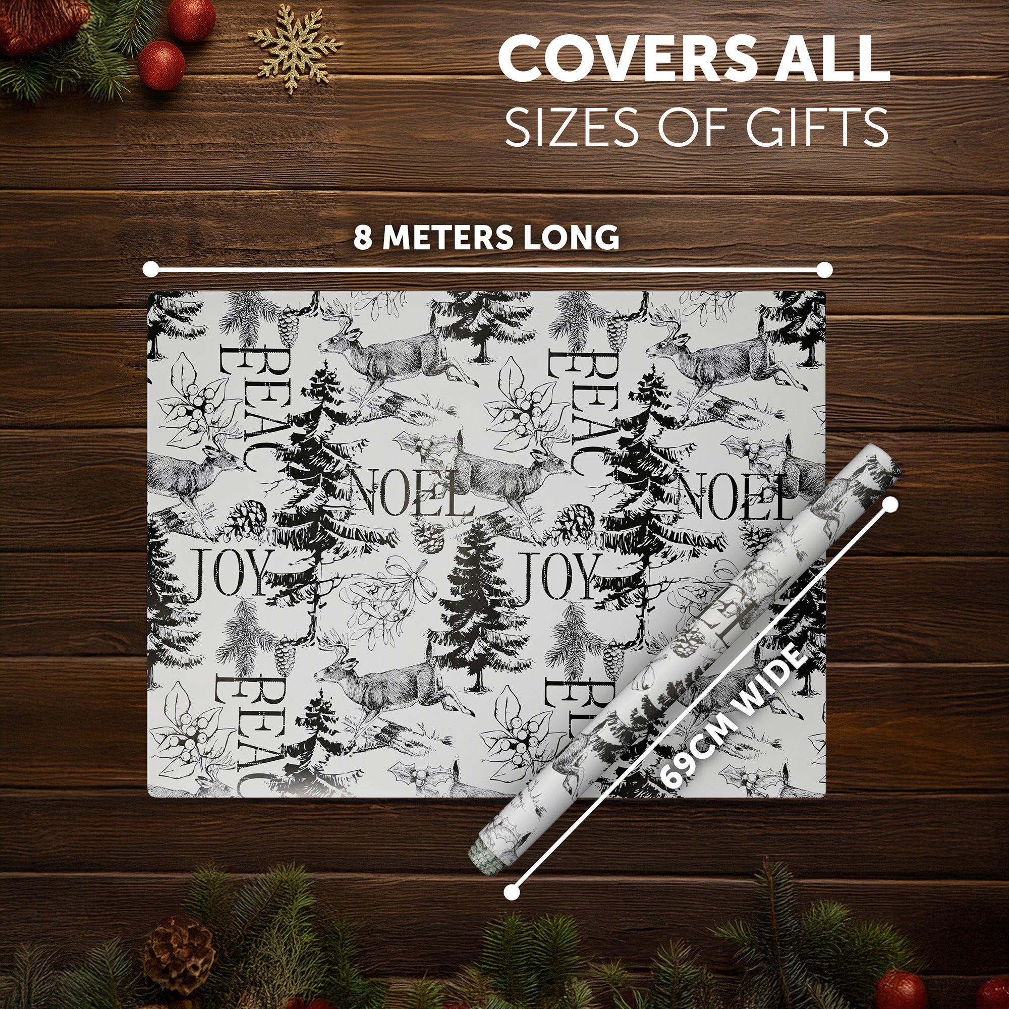 Kraft & Co 4 pack 69cm x 8M Gift Wrapping Paper Ideal for Gifts Arts & Crafts