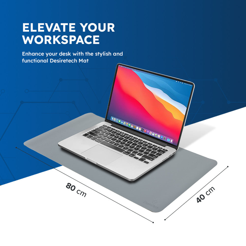 DesireTech Reversible Extra Large Office Desk Mat- Small Dual-Sided Desk Mat, Waterproof Faux Leather Table Surface Protector Desk- Laptop Mat & Mouse Pad