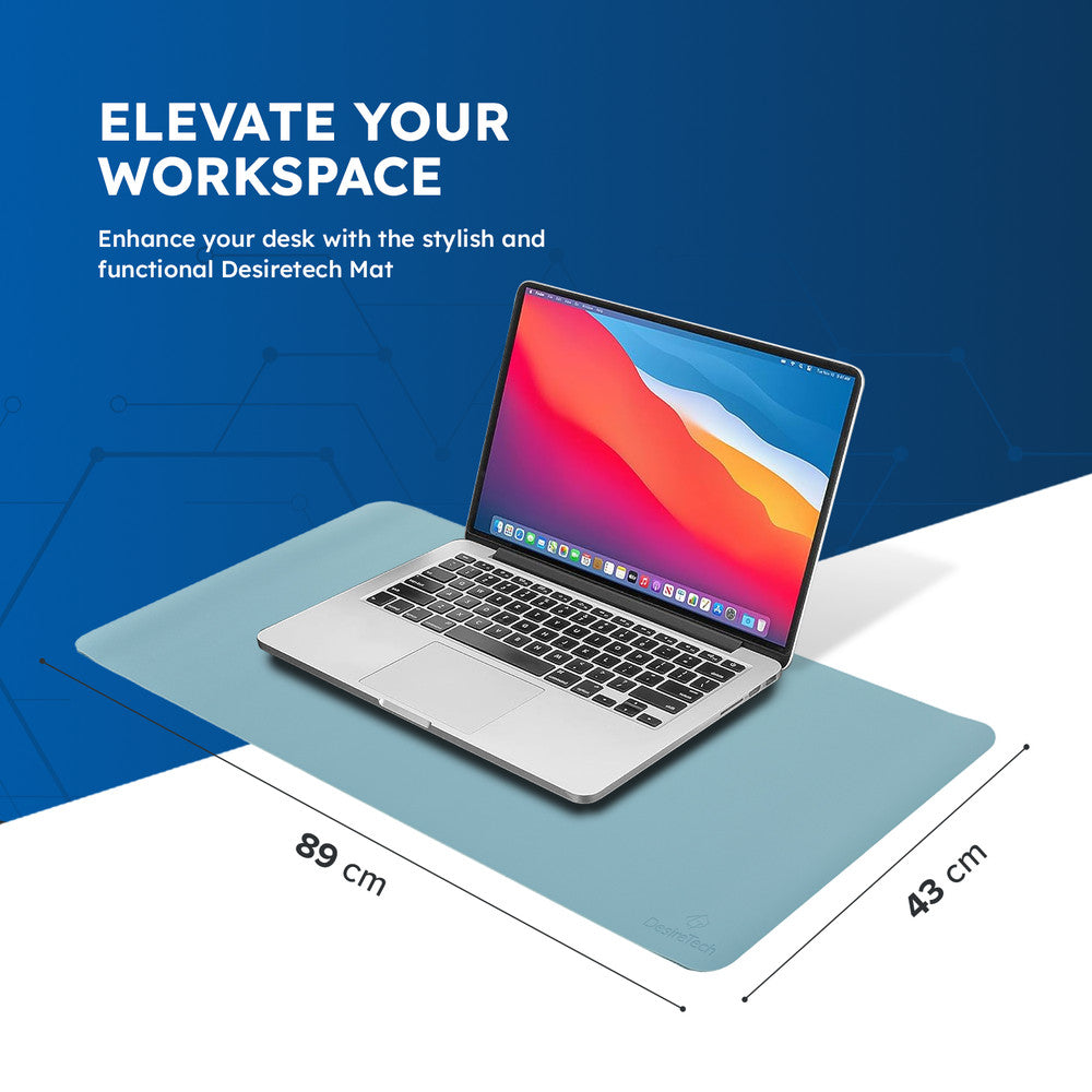 DesireTech Reversible Extra Large Office Desk Mat- Small Dual-Sided Desk Mat, Waterproof Faux Leather Table Surface Protector Desk- Laptop Mat & Mouse Pad