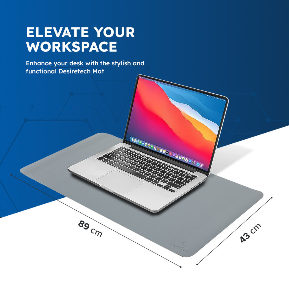 DesireTech Reversible Extra Large Office Desk Mat- Small Dual-Sided Desk Mat, Waterproof Faux Leather Table Surface Protector Desk- Laptop Mat & Mouse Pad