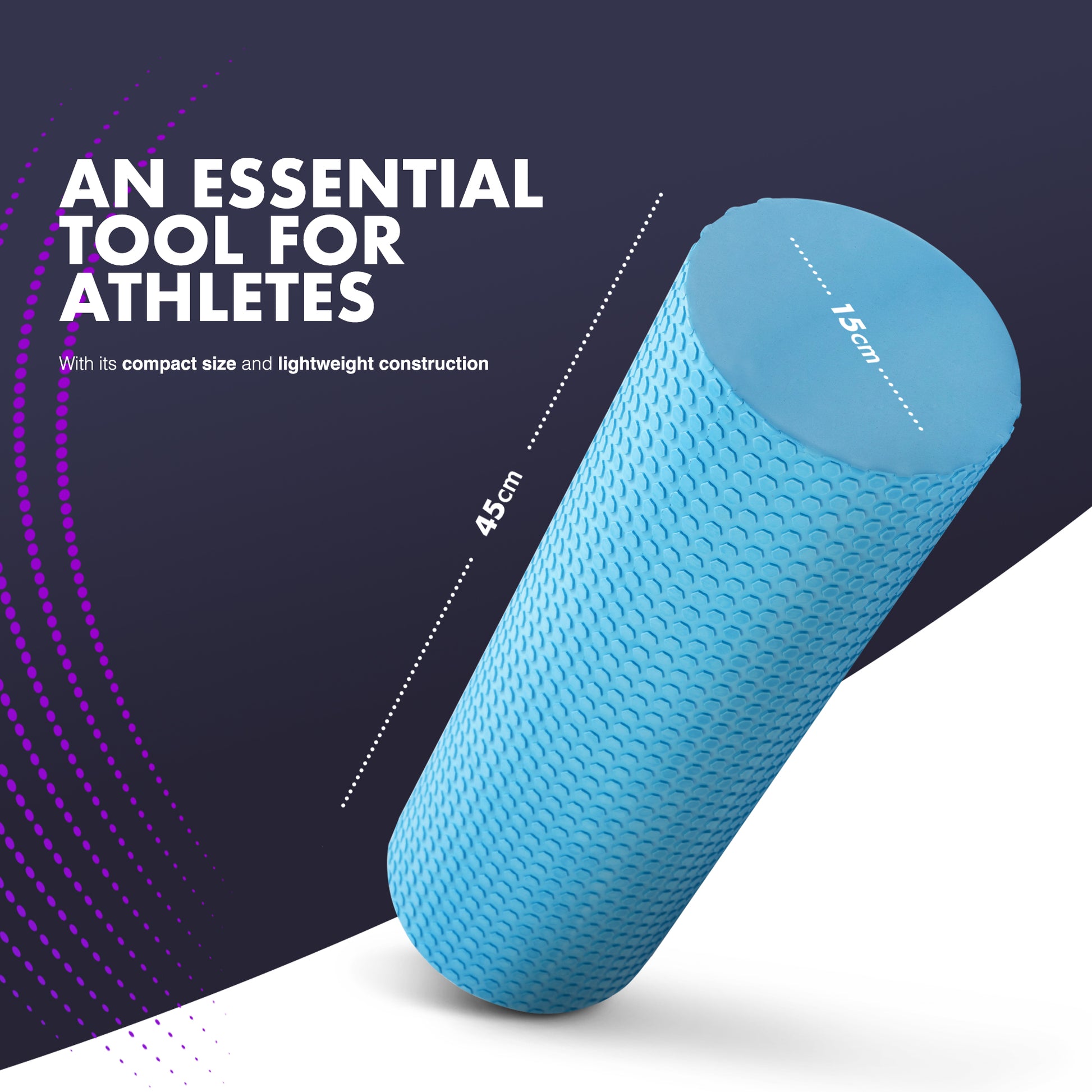 KAYMAN Sports Foam Roller – Deep Tissue Muscle Tension Relief & Circulation Boost | Portable & Lightweight Self Massager for Back, Legs, Gym, Pilates & Yoga | EVA Foam