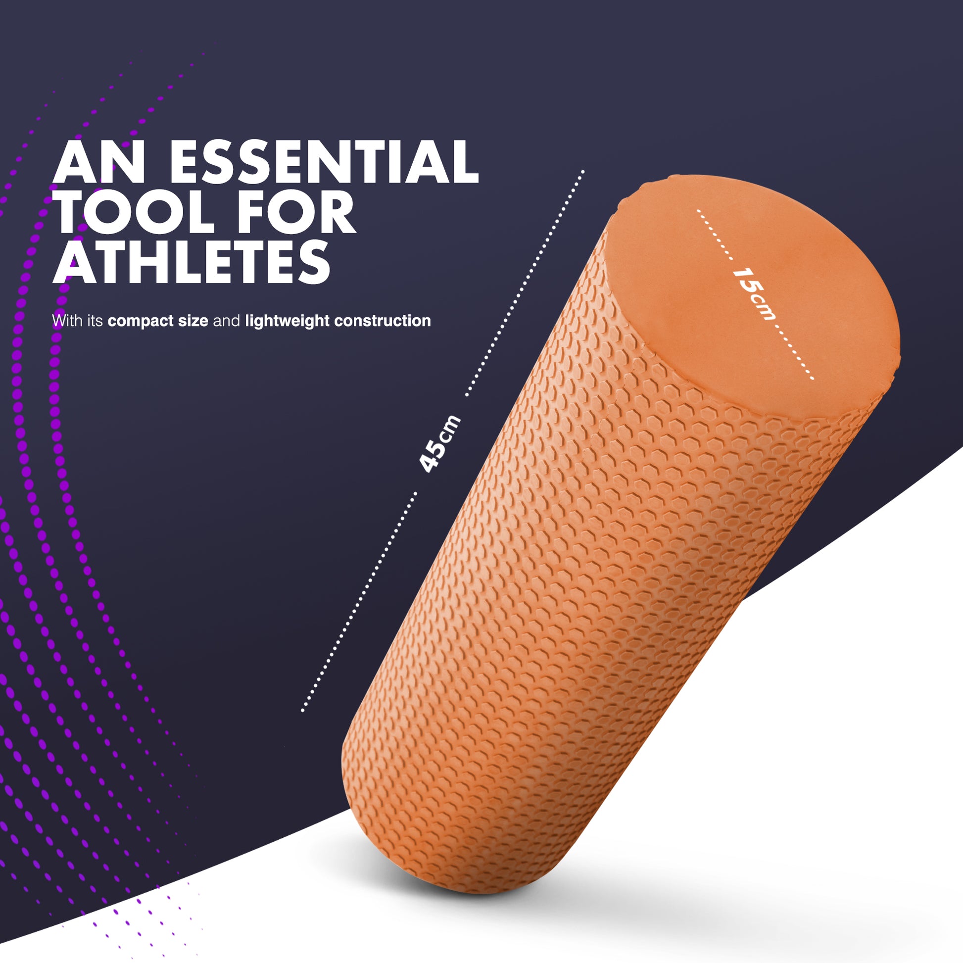 KAYMAN Sports Foam Roller – Deep Tissue Muscle Tension Relief & Circulation Boost | Portable & Lightweight Self Massager for Back, Legs, Gym, Pilates & Yoga | EVA Foam