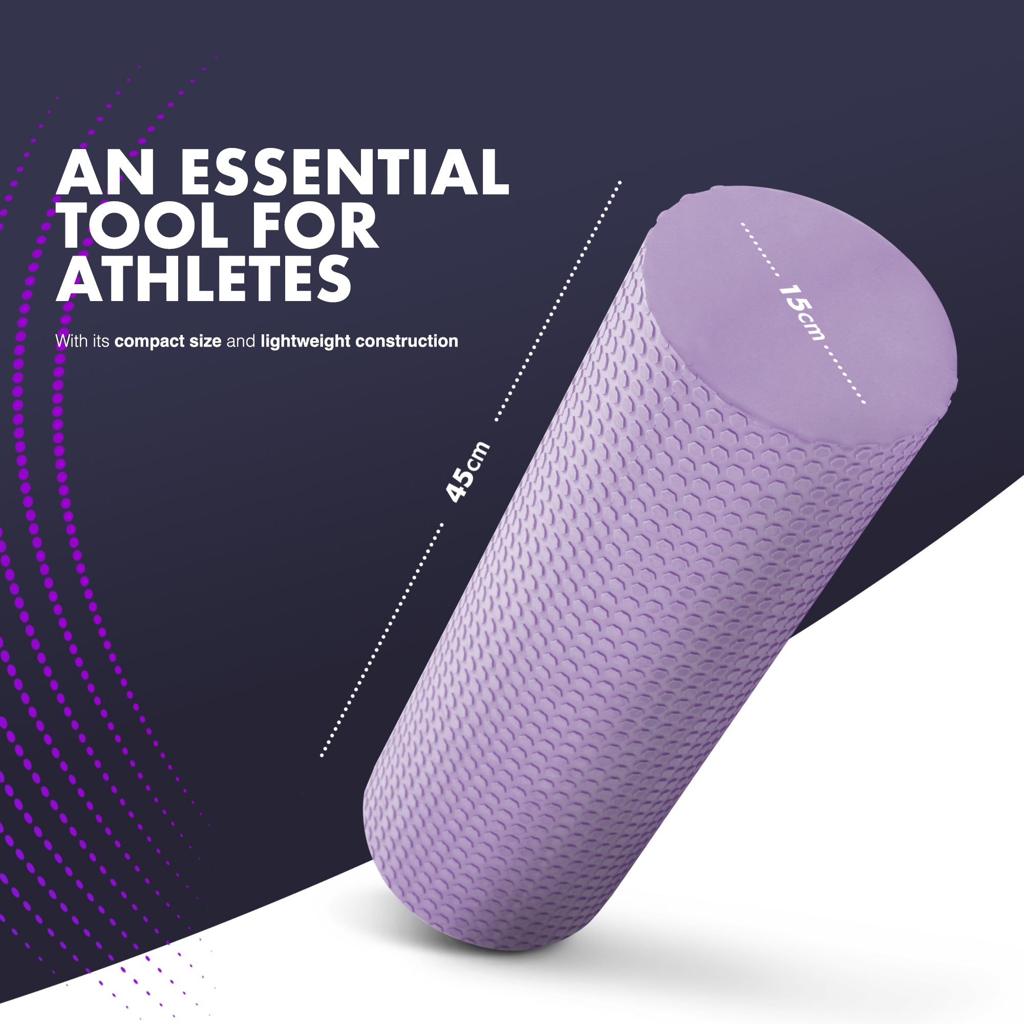 KAYMAN Sports Foam Roller – Deep Tissue Muscle Tension Relief & Circulation Boost | Portable & Lightweight Self Massager for Back, Legs, Gym, Pilates & Yoga | EVA Foam