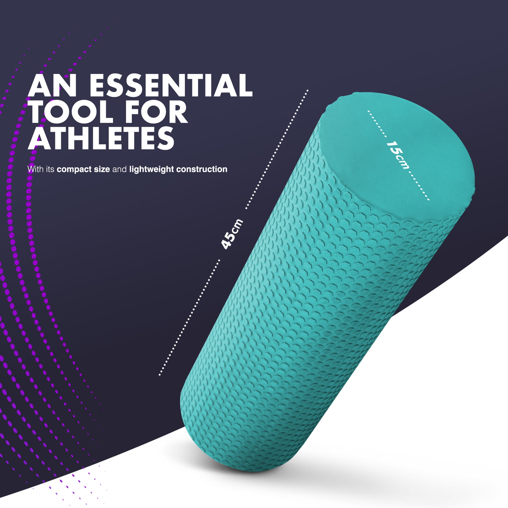 KAYMAN Sports Foam Roller – Deep Tissue Muscle Tension Relief & Circulation Boost | Portable & Lightweight Self Massager for Back, Legs, Gym, Pilates & Yoga | EVA Foam