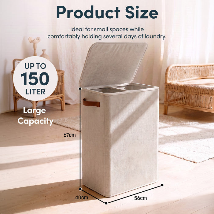 Collapsible Laundry Basket with Lid & Removable Liner
