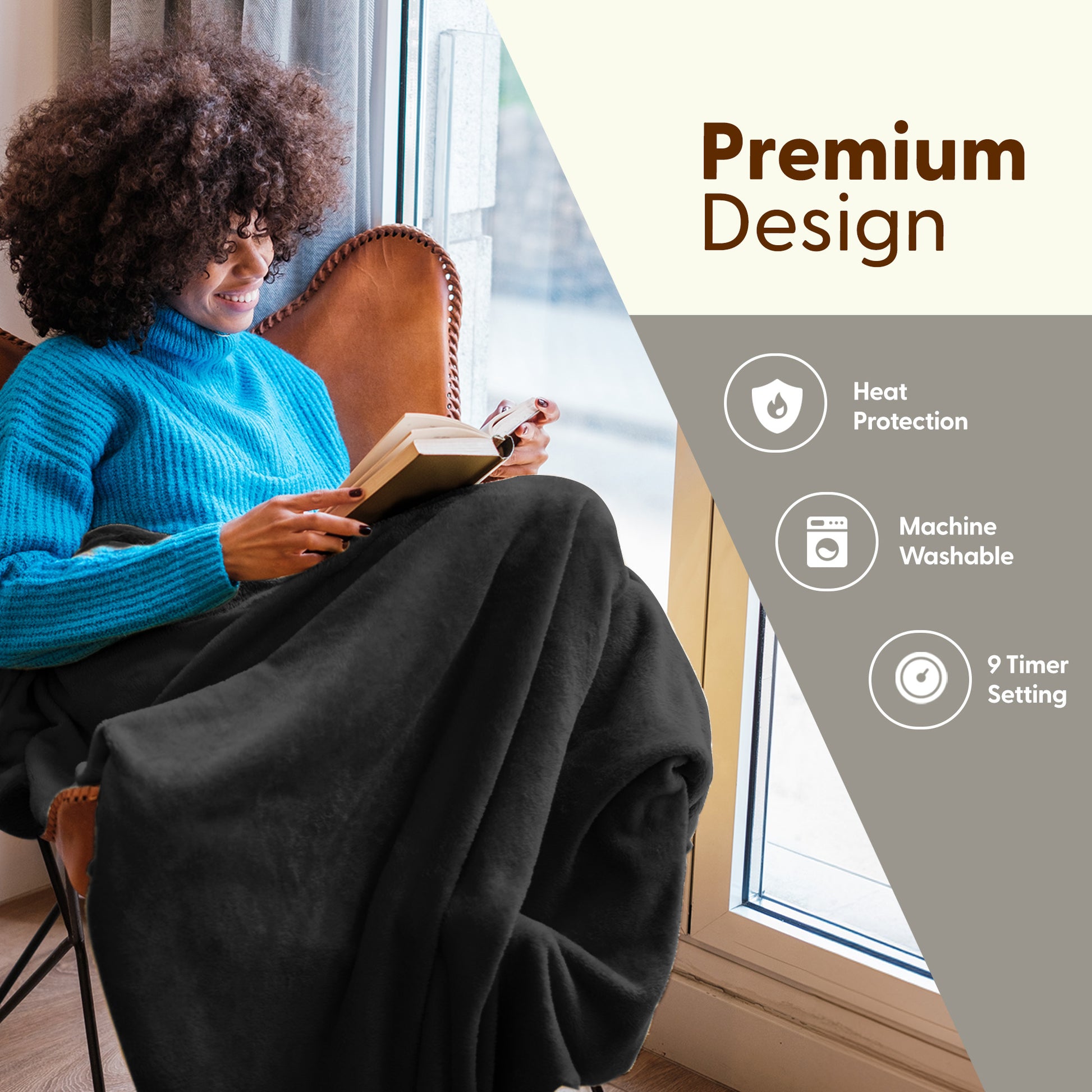 Electric Heated Throw Blanket with 9 Heat Settings – image 14