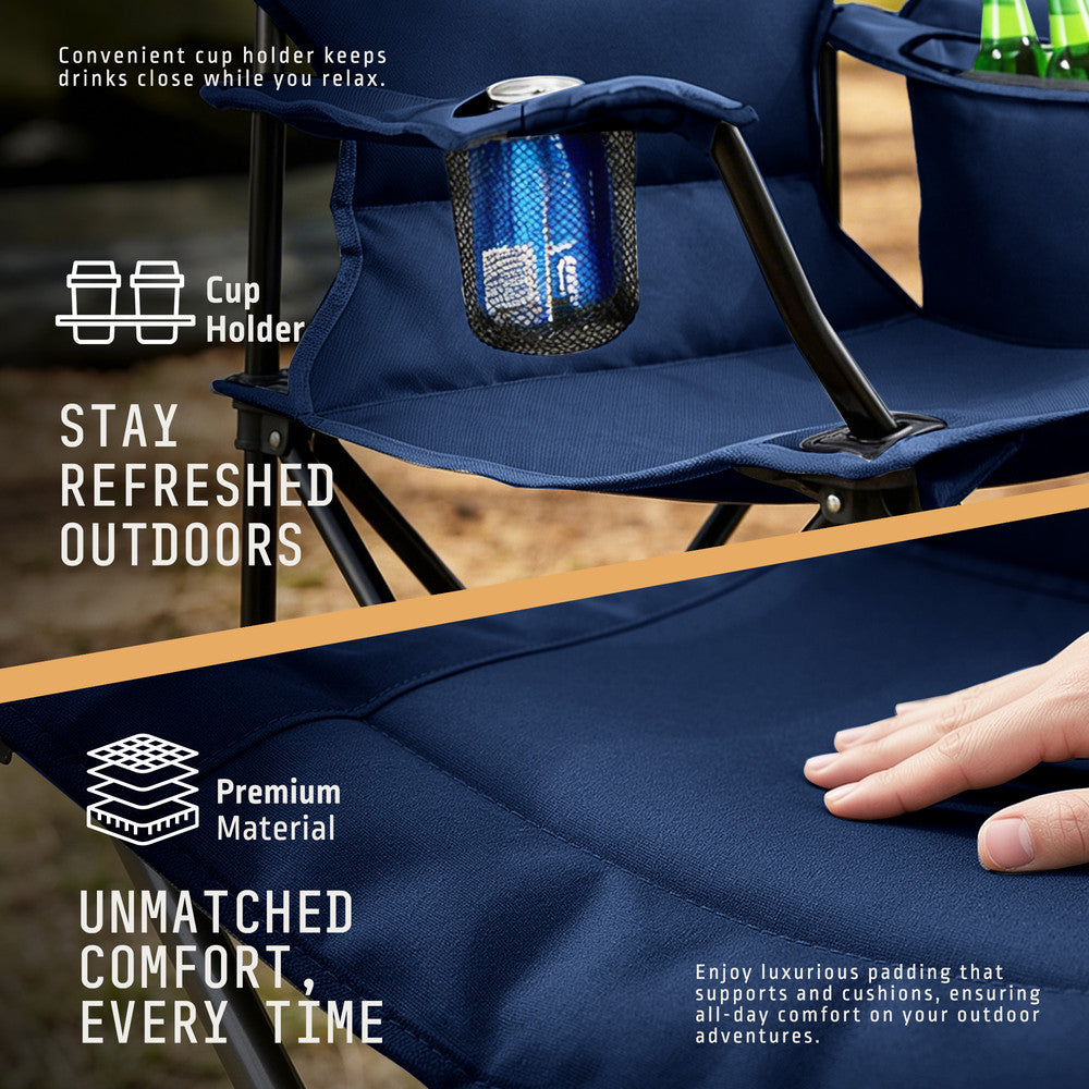 Folding Camping Chairs 2 Pack with Cooler Bag – image 3