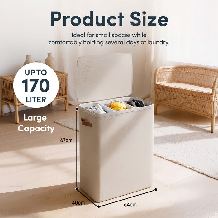 Collapsible Laundry Basket with Lid & Removable Liner