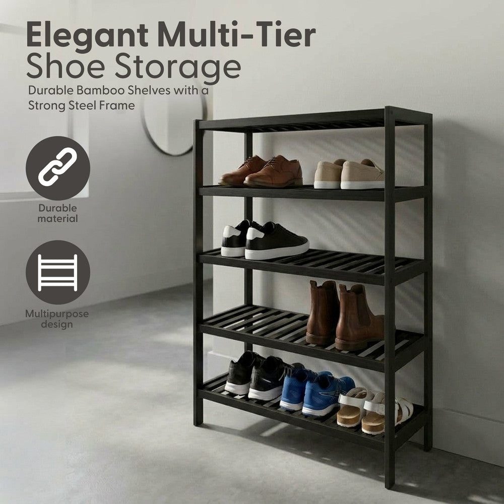 Bamboo Shoe Rack - 5 Tier – image 3