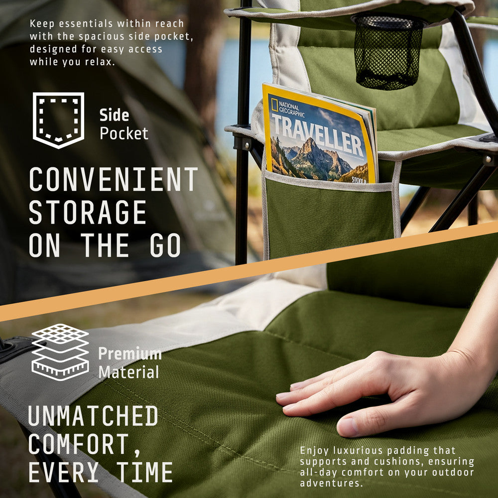 Padded Camping Chairs - 2 Pack