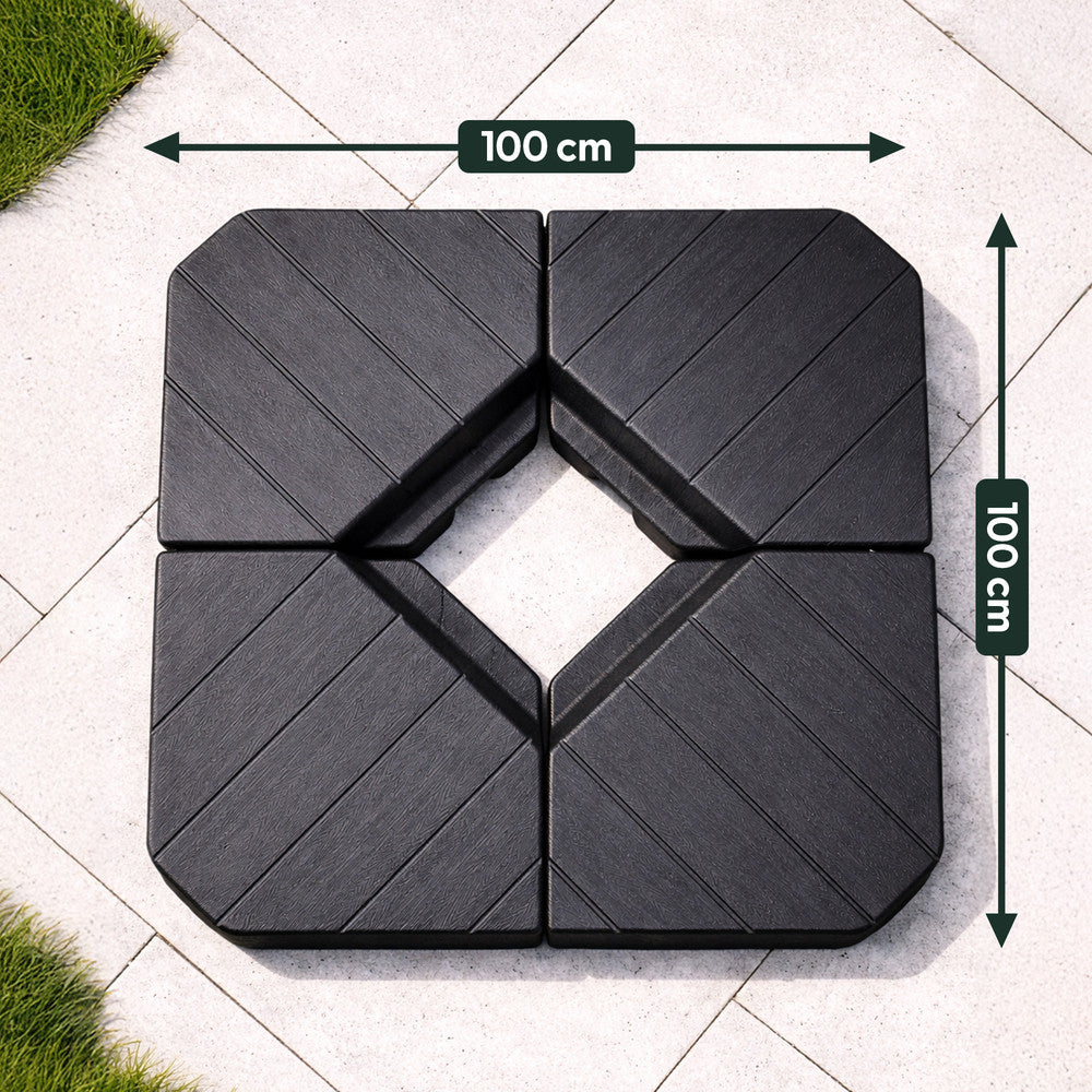 Plastic Cantilever Parasol Base Set - 4 Piece